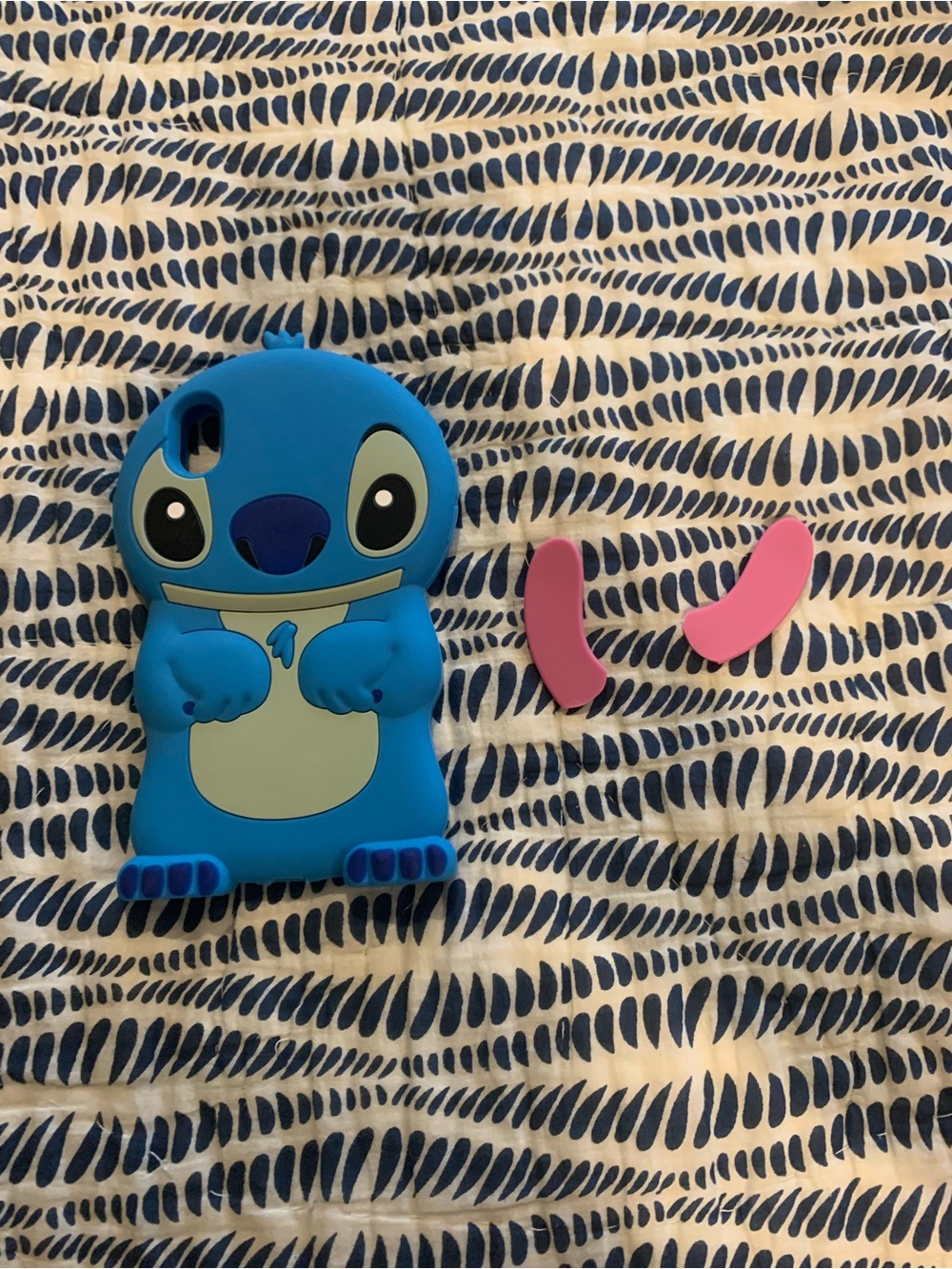 Blue Stitch character phone case.